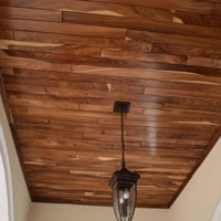Stairway Wood Plank Ceiling
